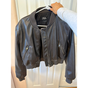 Zara Tan Bomber Jacket in Gray